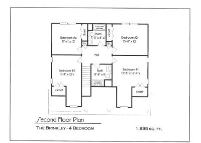 Brinkley - 2nd Floor Layout - 4 BR